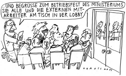 Cartoon: Betriebsfest (medium) by Jan Tomaschoff tagged externe,mitarbeiter