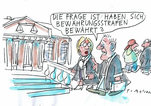 Cartoon: Bewährung (medium) by Jan Tomaschoff tagged justiz,gerechtigkeit,justiz,gerechtigkeit