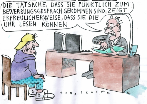 Cartoon: Bewerbung (medium) by Jan Tomaschoff tagged fachkräfte,bildung,schule,bewerber,fachkräfte,bildung,schule,bewerber