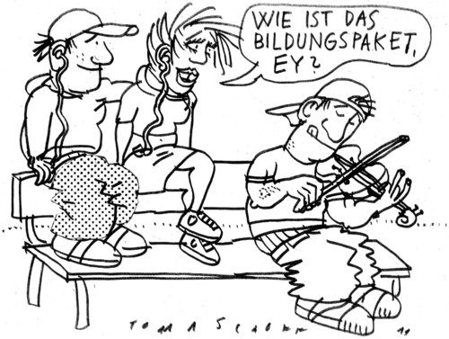 Cartoon: Bildungspaket (medium) by Jan Tomaschoff tagged bildungspaket