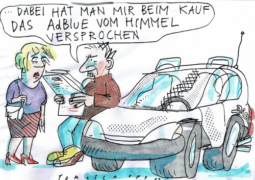 Cartoon: Blaues (medium) by Jan Tomaschoff tagged diesel,abgasaffäre,diesel,abgasaffäre