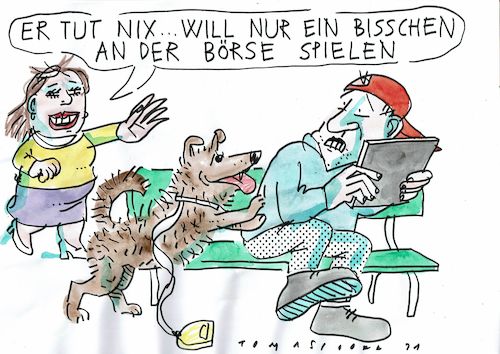 Cartoon: Börse (medium) by Jan Tomaschoff tagged aktien,spekulation,börsenspiel,aktien,spekulation,börsenspiel