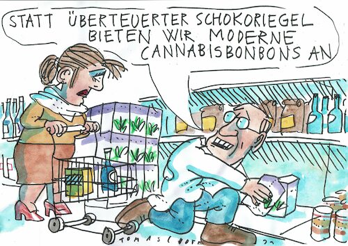 Cartoon: Bonbons (medium) by Jan Tomaschoff tagged liefrketten,preis,inflation,cannabis,liefrketten,preis,inflation,cannabis