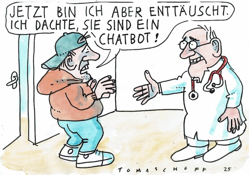 Cartoon: bOT (medium) by Jan Tomaschoff tagged gesundheit,arzt,patient,ki,gesundheit,arzt,patient,ki