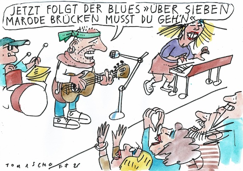 Cartoon: Brücken (medium) by Jan Tomaschoff tagged brücken,straßen,infrastruktur,marodes,brücken,straßen,infrastruktur,marodes