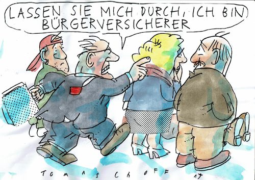 Cartoon: Bürgerversicherung (medium) by Jan Tomaschoff tagged bürgerversicherung,krankenkasse,bürgerversicherung,krankenkasse