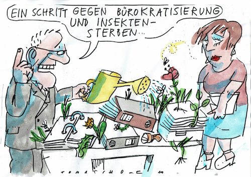 Cartoon: Büro (medium) by Jan Tomaschoff tagged umwelt,natur,bürokratie,umwelt,natur,bürokratie