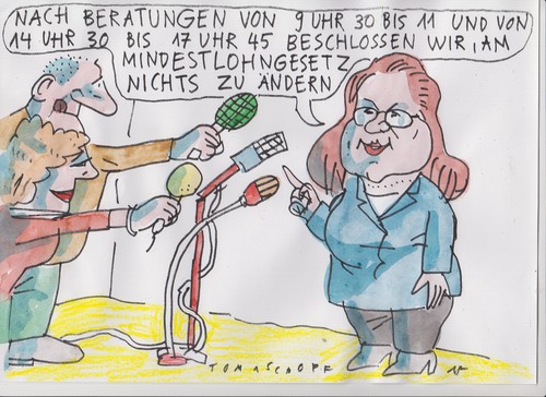 Cartoon: Bürokratie (medium) by Jan Tomaschoff tagged mindestlohn,bürokratie,mindestlohn,bürokratie