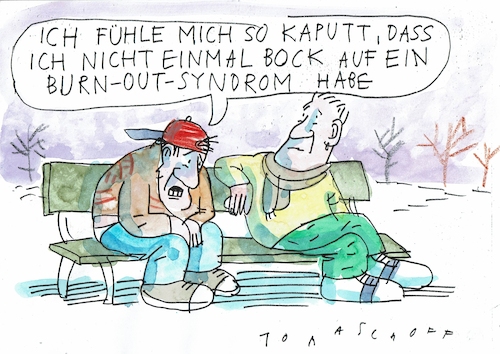Cartoon: burnout (medium) by Jan Tomaschoff tagged fatigue,burnout,fatigue,burnout