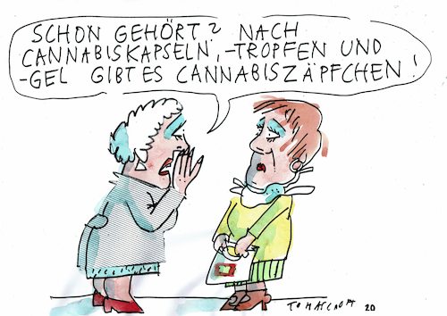 Cartoon: Cannabis (medium) by Jan Tomaschoff tagged gesundheit,glaube,cannabis,gesundheit,glaube,cannabis
