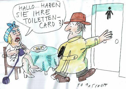 Cartoon: Card (medium) by Jan Tomaschoff tagged card,digitalisierung,toilette,card,digitalisierung,toilette