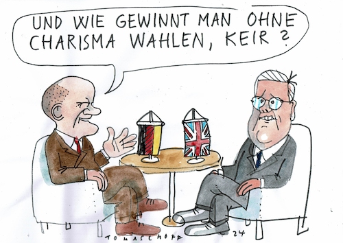 Cartoon: Charisma (medium) by Jan Tomaschoff tagged starmer,labour,scholz,spd,starmer,labour,scholz,spd
