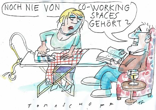 Cartoon: Co working (medium) by Jan Tomaschoff tagged arbeit,freizeit,fleiss,arbeit,freizeit,fleiss