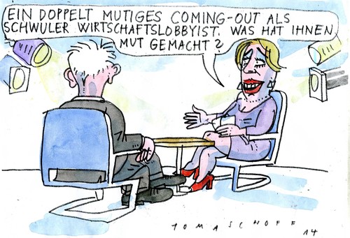 Cartoon: Coming out (medium) by Jan Tomaschoff tagged homosexualitäat,toleranz,lobby,homosexualitäat,toleranz,lobby