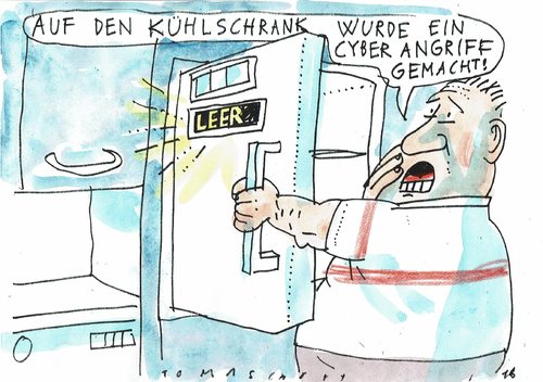 Cartoon: Cyberangriff (medium) by Jan Tomaschoff tagged smarter,haushalt,smarter,haushalt