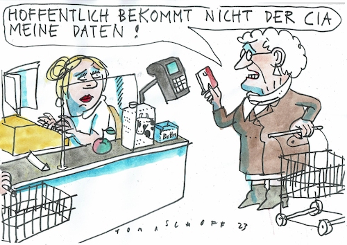Cartoon: Datenschutz (medium) by Jan Tomaschoff tagged daten,usa,geheimdienste,daten,usa,geheimdienste