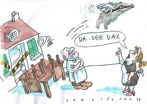 Cartoon: Dax (medium) by Jan Tomaschoff tagged corona,wirtschaft,gastronomie,krise,börse,corona,wirtschaft,gastronomie,krise,börse
