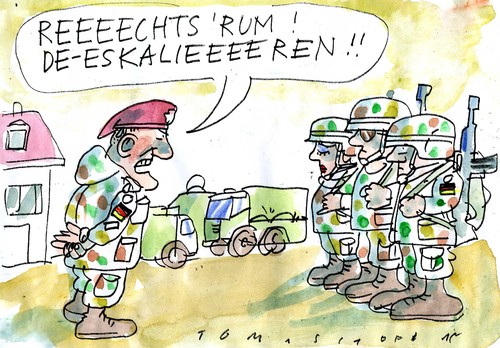 Cartoon: Deeskalationseinsatz (medium) by Jan Tomaschoff tagged bundeswehr,konflikte,bundeswehr,konflikte