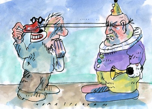 Cartoon: Demaskiert (medium) by Jan Tomaschoff tagged masken,clown