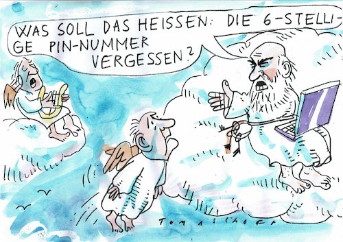 Cartoon: Demenz (medium) by Jan Tomaschoff tagged alter,demenz,bürokratie,alter,demenz,bürokratie