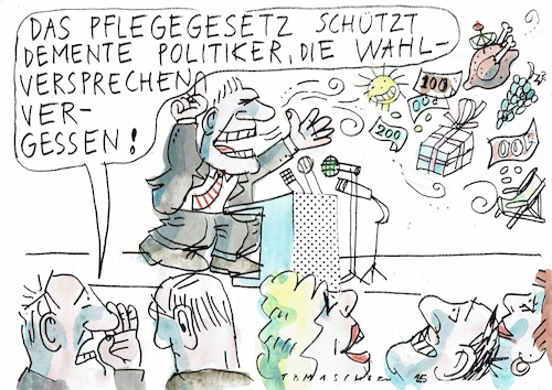 Cartoon: Demenz (medium) by Jan Tomaschoff tagged wahlen,wahlversprechen,poltiker,wahlen,wahlversprechen,poltiker