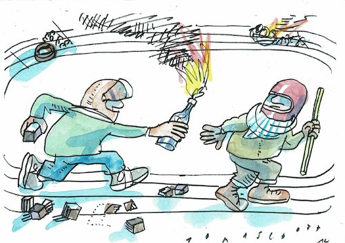 Cartoon: Demo (medium) by Jan Tomaschoff tagged gewalt,demos,gewalt,demos