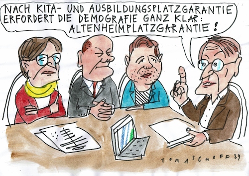 Cartoon: Demografie (medium) by Jan Tomaschoff tagged senioren,alter,heim,senioren,alter,heim