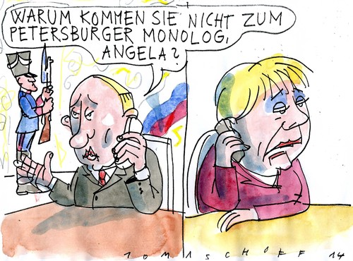 Cartoon: Dialog (medium) by Jan Tomaschoff tagged putin,russland,dialog,deeskalation,putin,russland,dialog,deeskalation