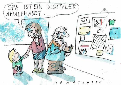 Cartoon: Digital (medium) by Jan Tomaschoff tagged senioren,internet,computer,senioren,internet,computer