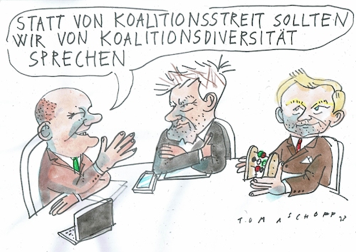 Cartoon: divers (medium) by Jan Tomaschoff tagged ampel,koalition,streit,ampel,koalition,streit