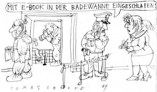 Cartoon: E-Book (medium) by Jan Tomaschoff tagged ebook,notebook,medien
