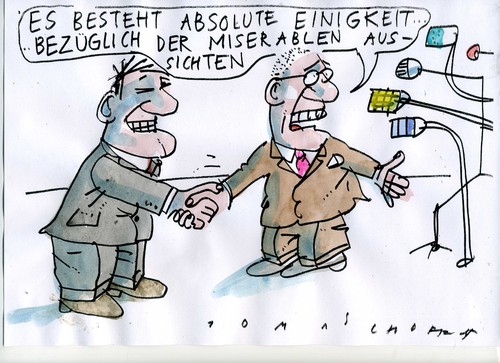 Cartoon: Einigkeit (medium) by Jan Tomaschoff tagged diplomatie,politik,schönfärberei,diplomatie,politik,schönfärberei