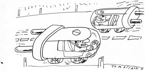 Cartoon: Elektroautos (medium) by Jan Tomaschoff tagged elektroautos