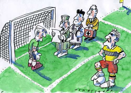 Cartoon: Elfmeter (medium) by Jan Tomaschoff tagged fußball,fußball,fussball,sport,torwart