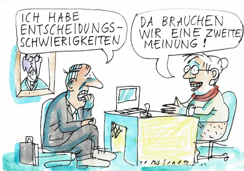 Cartoon: Entscheidung (medium) by Jan Tomaschoff tagged psychologie,gesundheit,beratung,zweitmeinung,psychologie,gesundheit,beratung,zweitmeinung