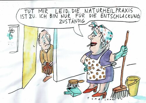 Cartoon: Entschlackung (medium) by Jan Tomaschoff tagged naturheilkunde,entschlackung,naturheilkunde,entschlackung