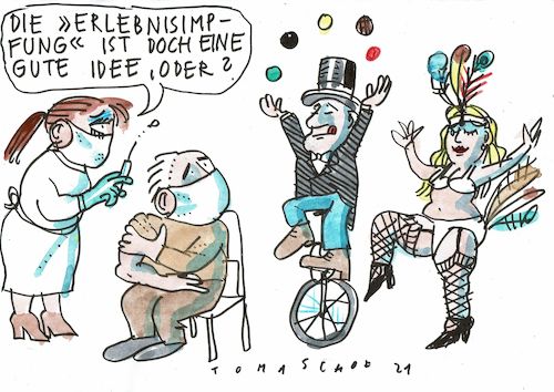 Cartoon: Erlebnisimpfung (medium) by Jan Tomaschoff tagged corona,impfung,corona,impfung