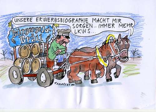 Cartoon: Erwerbsbiographie (medium) by Jan Tomaschoff tagged erwerbsbiographie