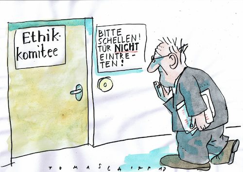 Cartoon: Ethik (medium) by Jan Tomaschoff tagged ethik,aggression,ethik,aggression