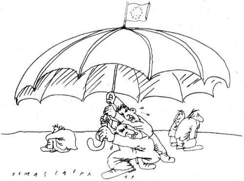 Cartoon: EU-Rettungsschirm (medium) by Jan Tomaschoff tagged eu,euro,rettungsschirm,finanzkrise,eu,euro,rettungsschirm,finanzkrise