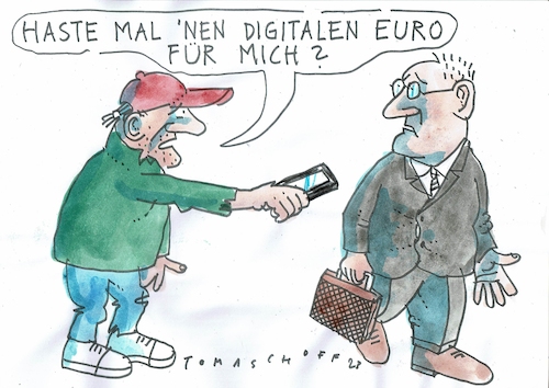 Cartoon: Euro (medium) by Jan Tomaschoff tagged digitaler,euro,währung,digitaler,euro,währung