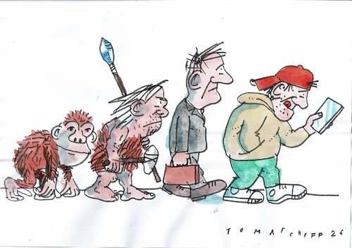 Cartoon: Evolution (medium) by Jan Tomaschoff tagged evolution,mensch,handy,internet,evolution,mensch,handy,internet