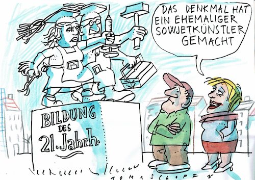 Cartoon: Facharbeiter (medium) by Jan Tomaschoff tagged fachkräftemangel,akademikerüberwschuss,pflege,handwerk,fachkräftemangel,akademikerüberwschuss,pflege,handwerk