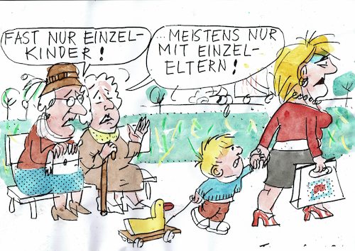 Cartoon: Familen (medium) by Jan Tomaschoff tagged einzelkinder,alleinerziehende,einzelkinder,alleinerziehende