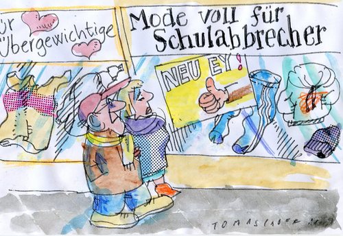 Cartoon: Fashion (medium) by Jan Tomaschoff tagged schulabbrecher