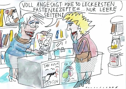 Cartoon: Fasten (medium) by Jan Tomaschoff tagged diäten,fasten,gesundheit,diäten,fasten,gesundheit