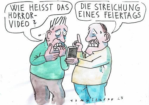 Cartoon: Feiertag (medium) by Jan Tomaschoff tagged staatsschulden,steuern,feiertag,staatsschulden,steuern,feiertag