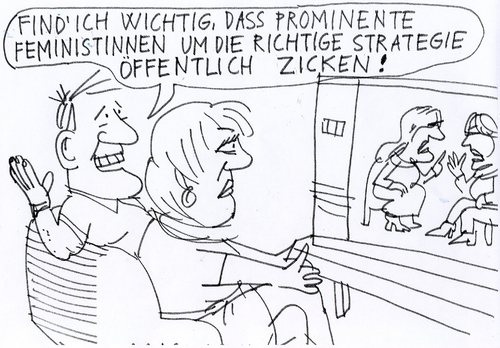 Cartoon: Feministinnen (medium) by Jan Tomaschoff tagged feminismus,schwarzer,schröder,feminismus,schwarzer,schröder,frauen,rechte,frauenrechte,geschlechter,gleichberechtigung