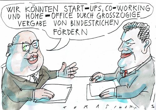 Cartoon: Förderung (medium) by Jan Tomaschoff tagged start,up,start,up