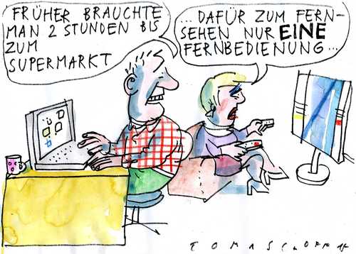 Cartoon: Fortschritt (medium) by Jan Tomaschoff tagged technik,fortschritt,technik,fortschritt